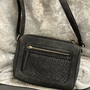 Dusty Blue Sueded Crossbody